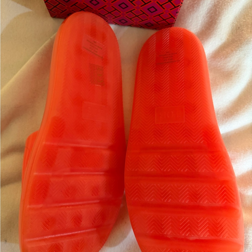 Tory Burch Vibrant Orange Slides - Picture 2 of 4